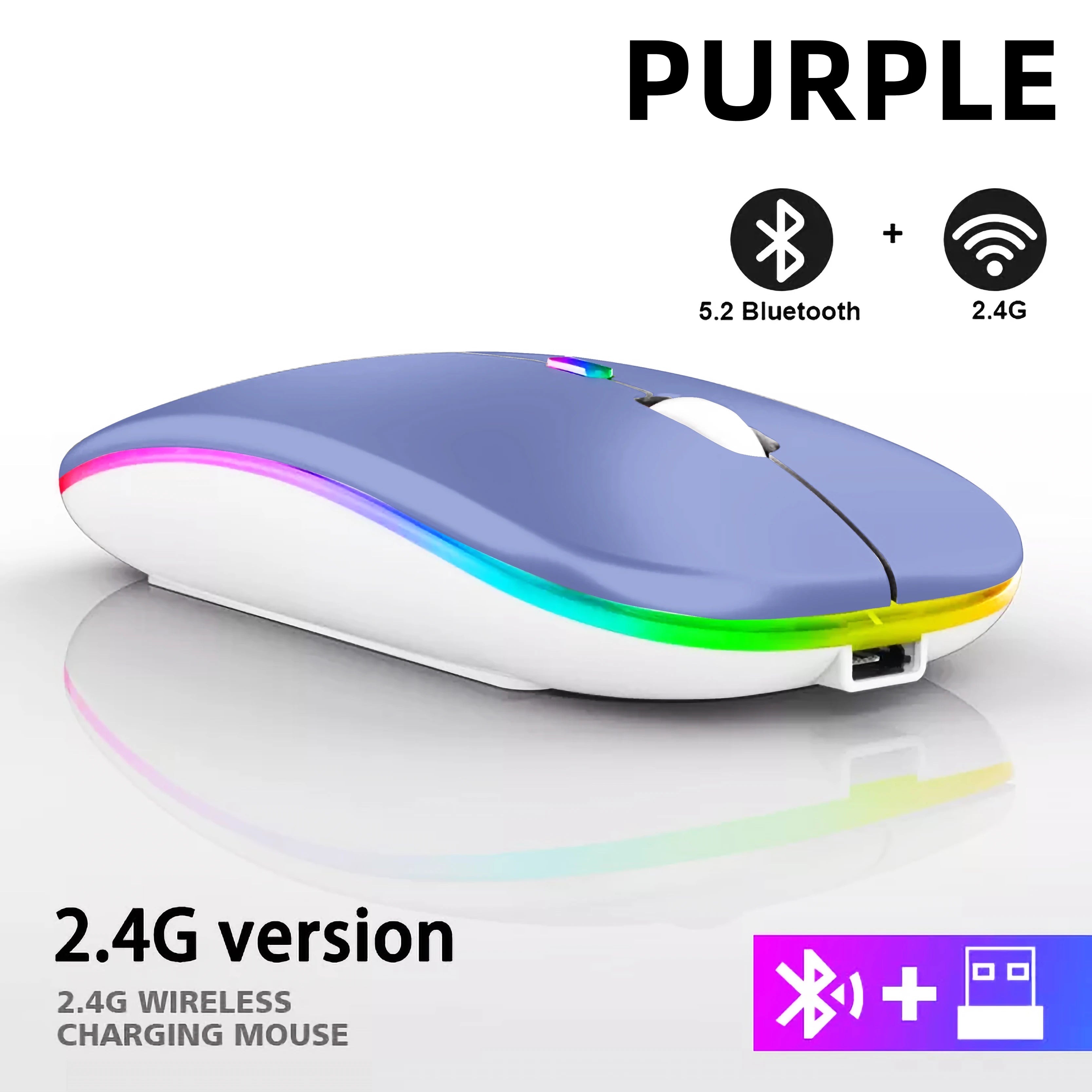 Ratón Inalámbrico Bluetooth — RGB y Doble Conexión