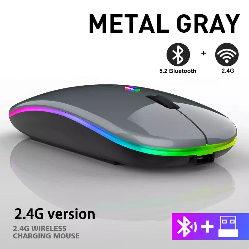 Ratón Inalámbrico Bluetooth — RGB y Doble Conexión