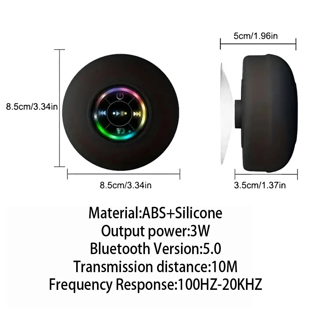 Altavoz Bluetooth Portátil — LED y Resistente al Agua