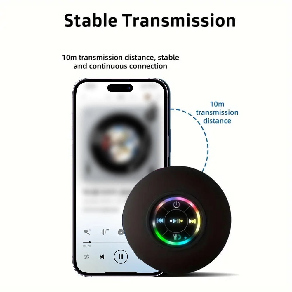 Altavoz Bluetooth Portátil — LED y Resistente al Agua