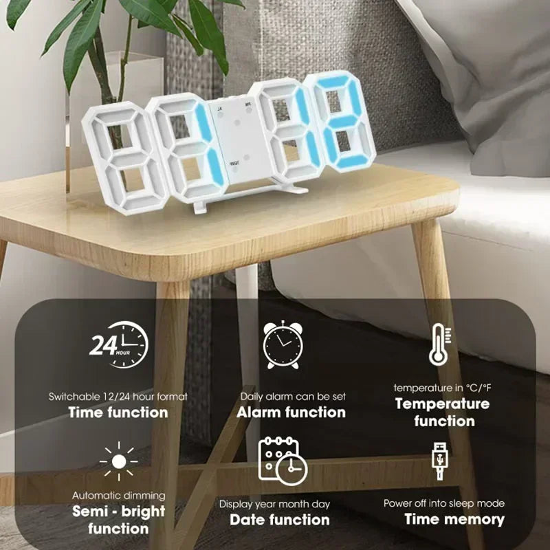 Reloj LED Digital — Escritorio y Pared