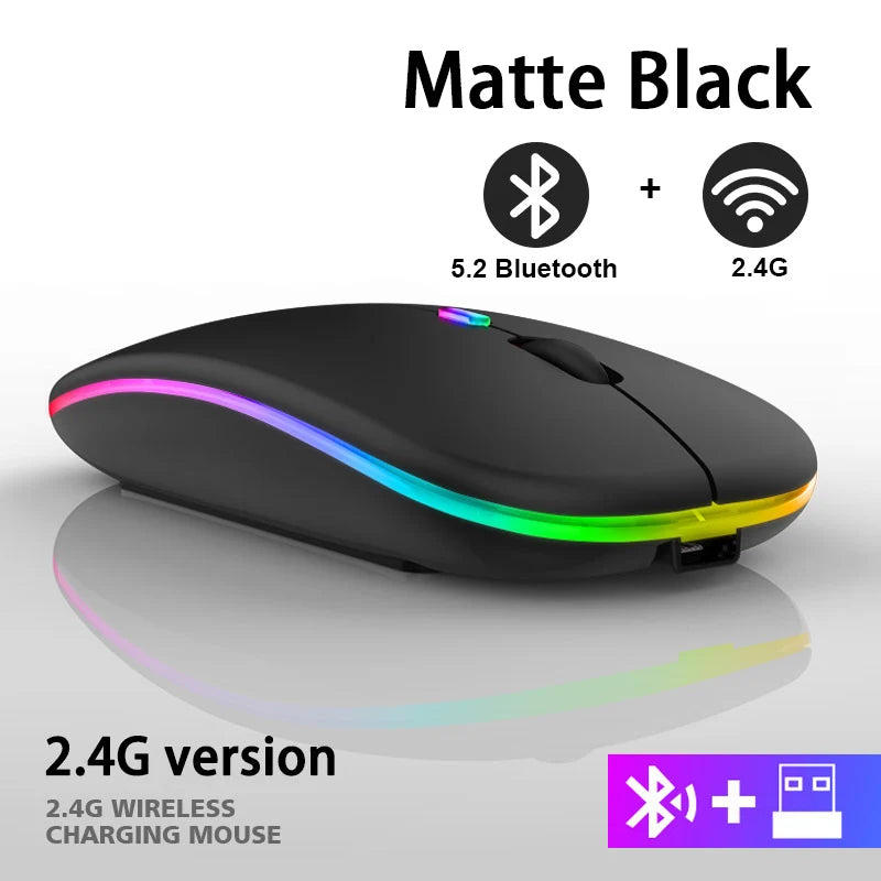 Ratón Inalámbrico Bluetooth — RGB y Doble Conexión