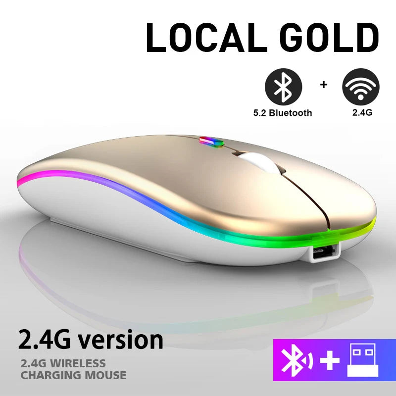 Ratón Inalámbrico Bluetooth — RGB y Doble Conexión