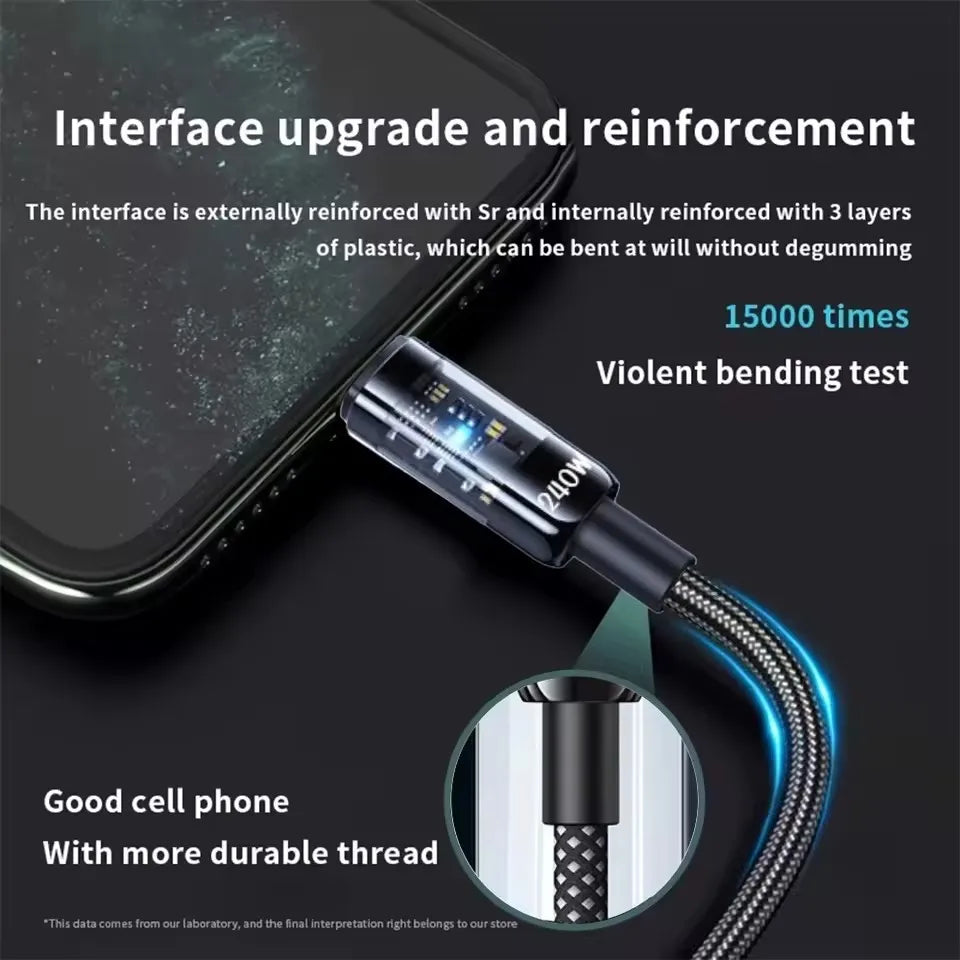 Cable USB-C 240W — Trenzado Premium