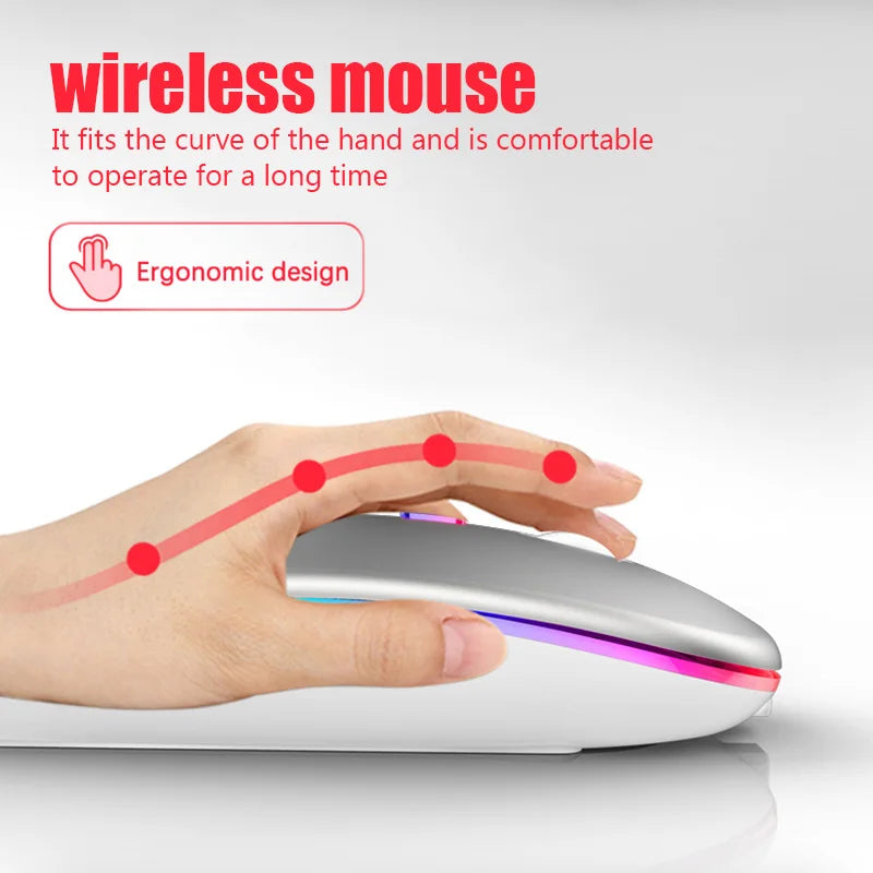 Ratón Inalámbrico Bluetooth — RGB y Doble Conexión