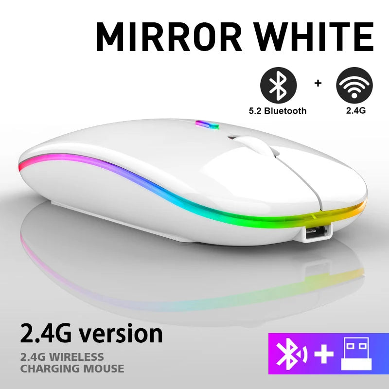 Ratón Inalámbrico Bluetooth — RGB y Doble Conexión