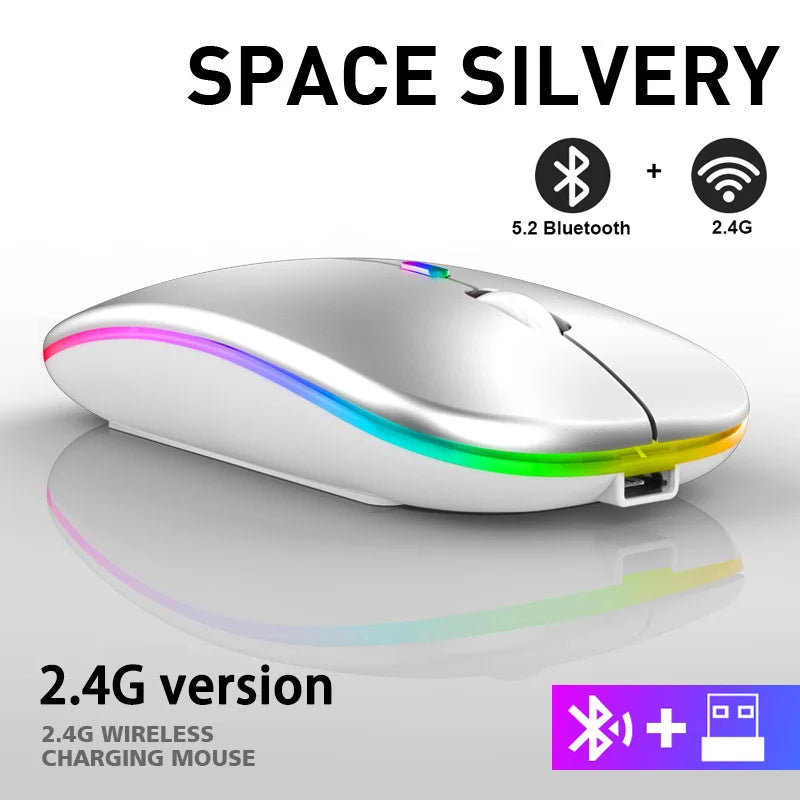 Ratón Inalámbrico Bluetooth — RGB y Doble Conexión