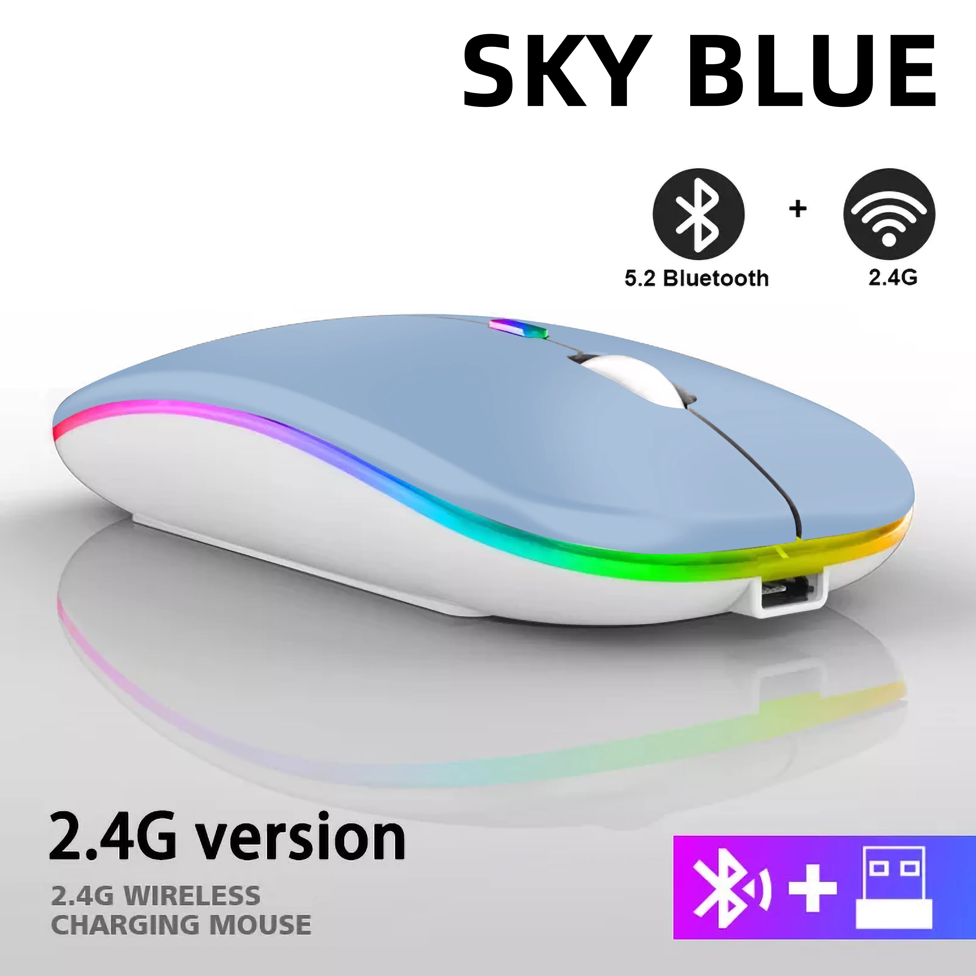 Ratón Inalámbrico Bluetooth — RGB y Doble Conexión