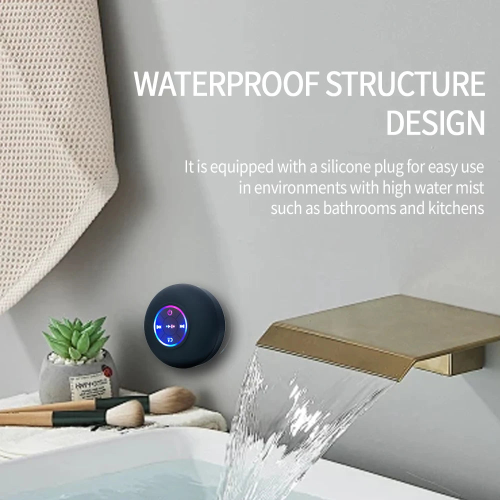 Altavoz Bluetooth Portátil — LED y Resistente al Agua