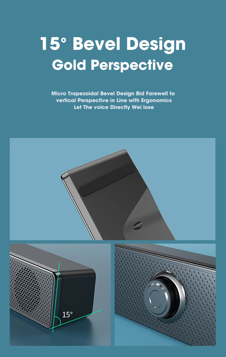 Soundbar Compacto — Bluetooth 5.0