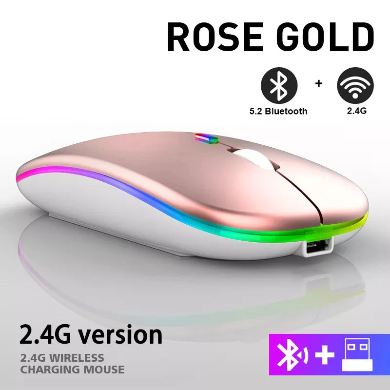 Ratón Inalámbrico Bluetooth — RGB y Doble Conexión